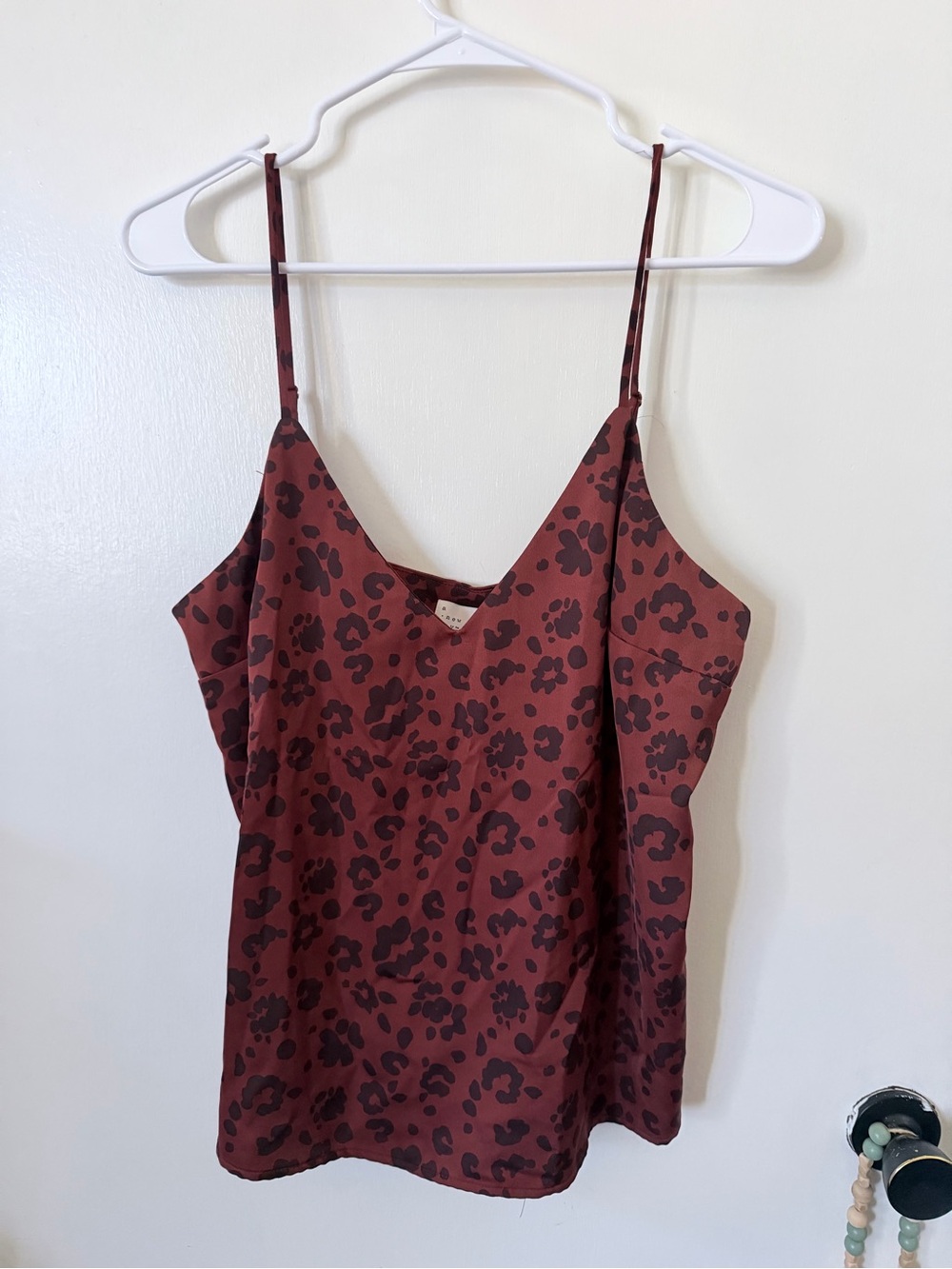 a new day Burgundy and Black Leopard Print Cami NWOT